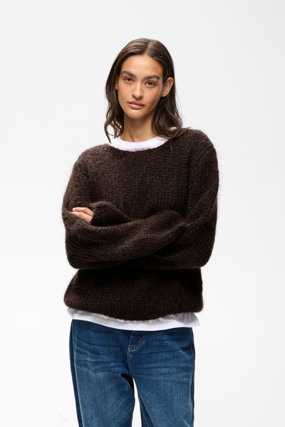 JetraIW Pullover Chocolate Brown - 191109 - 30109619 Thumbnail