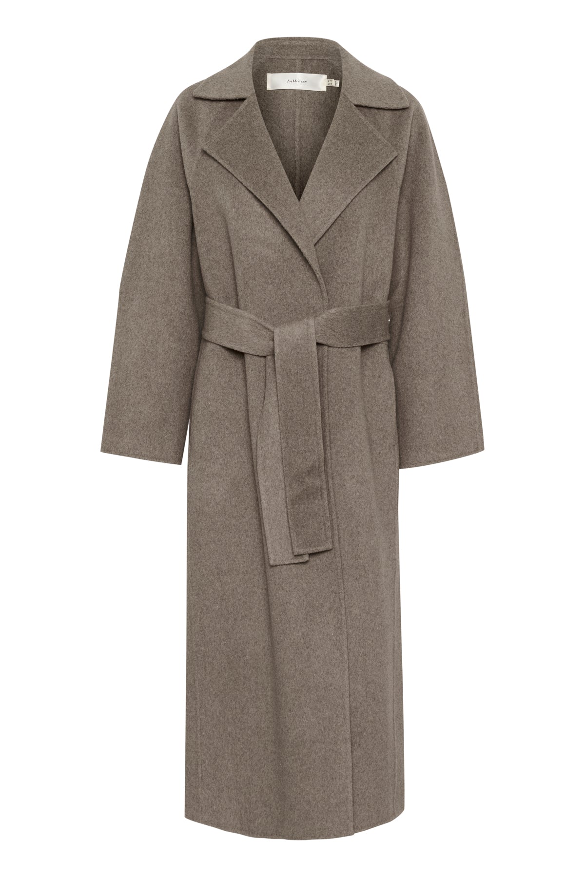 YillaIW Long Coat Sandy Grey Melange - 30110608