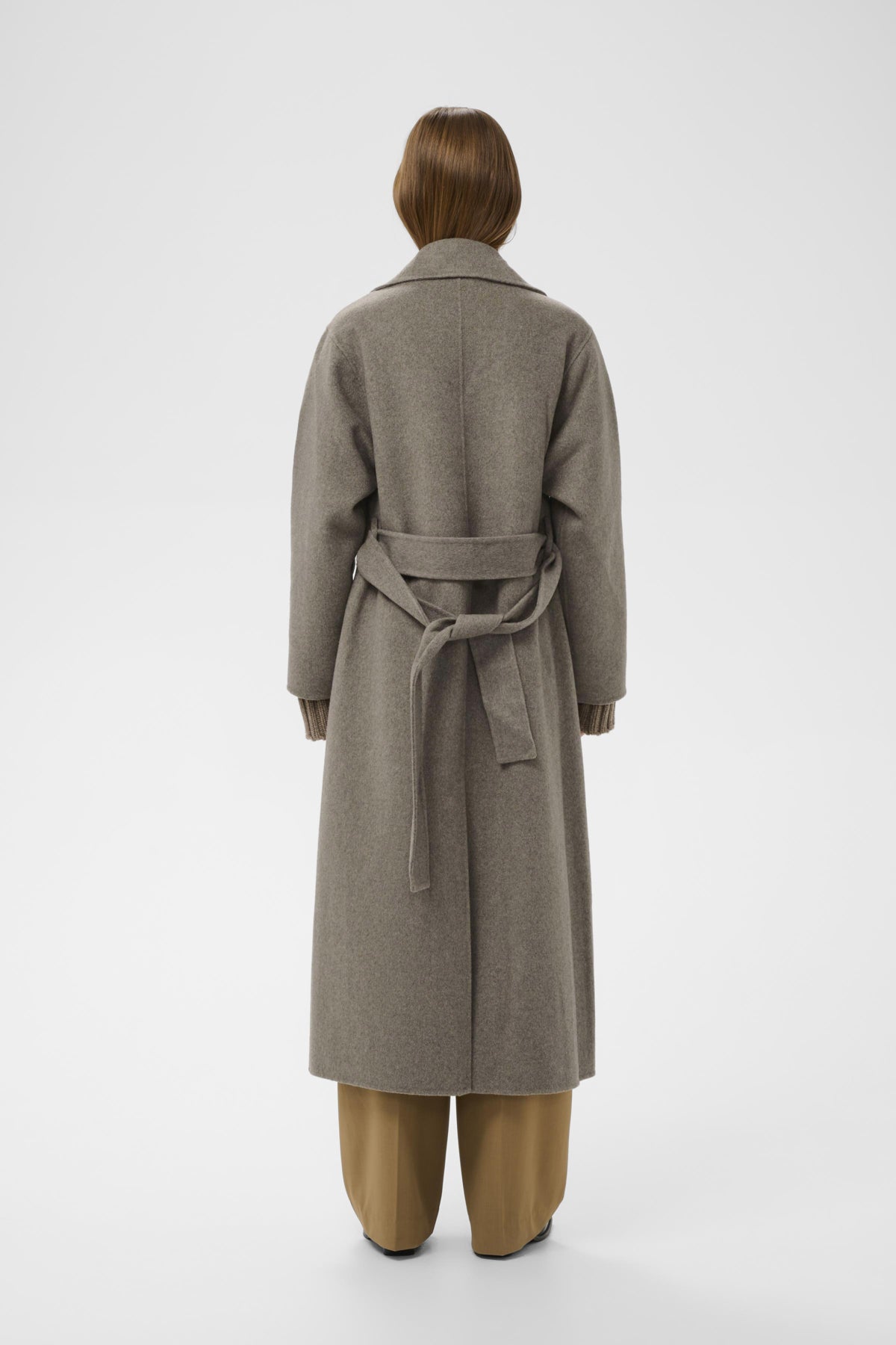 YillaIW Long Coat Sandy Grey Melange - 30110608
