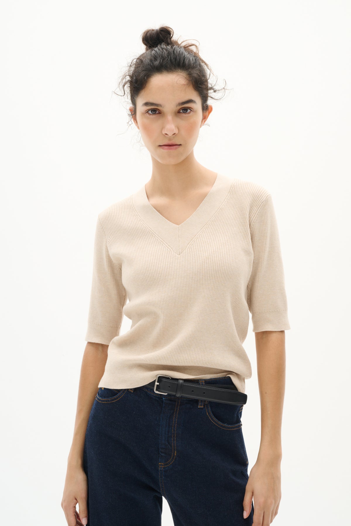 LeenahIW V-Neck Blouse Haze Melange - 1304031 - 30110675