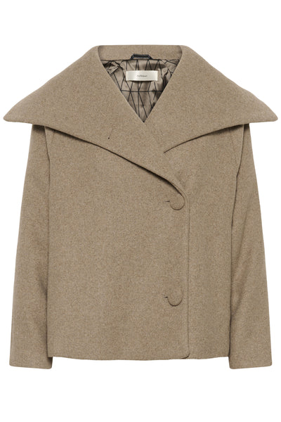 PerryIW Short Coat R Sandy Grey Melange - 30110807 Thumbnail