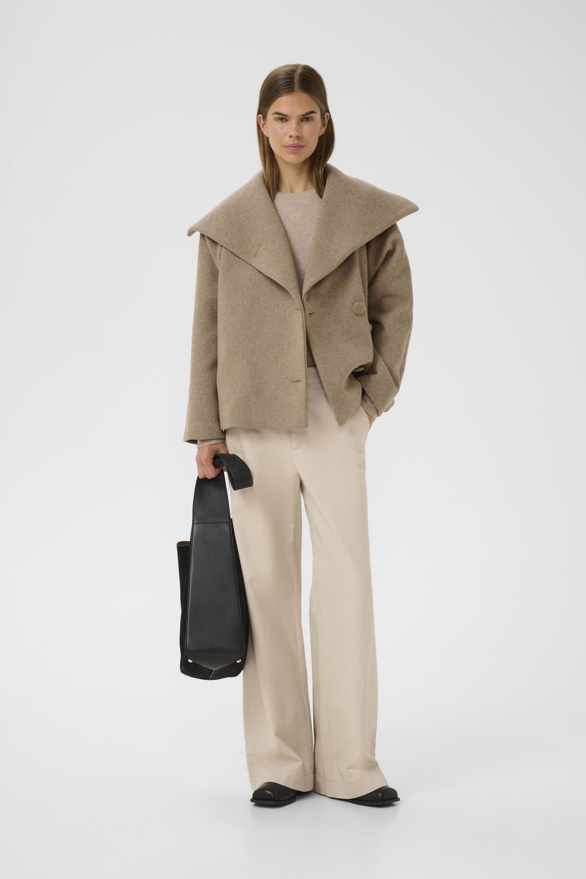 PerryIW Short Coat R Sandy Grey Melange - 30110807