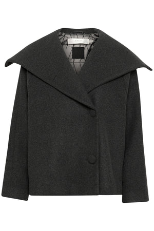 PerryIW Short Coat R Dark grey melange - 30110807