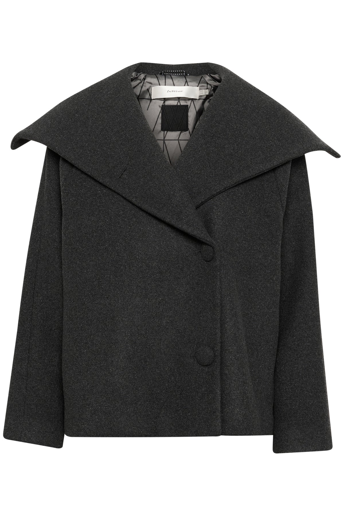 PerryIW Short Coat R Dark grey melange - 30110807