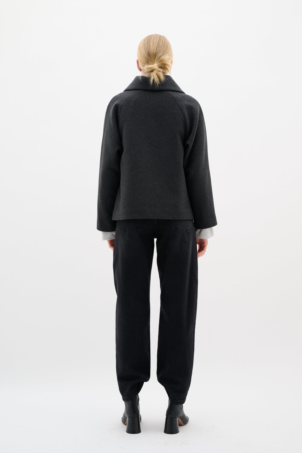 PerryIW Short Coat R Dark grey melange - 30110807