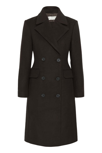 ThoraIW Lapel Coat R Chocolate Brown - 191109 - 30110808 Thumbnail