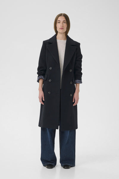ThoraIW Lapel Coat R Marine Blue - 30110808 Thumbnail