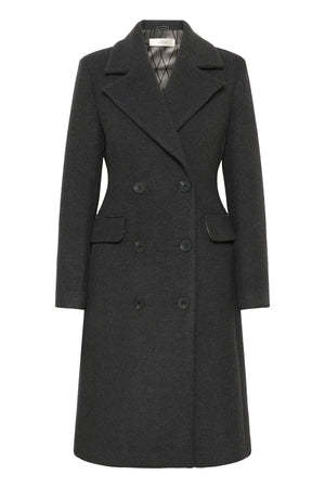 ThoraIW Lapel Coat R Dark grey melange - 30110808