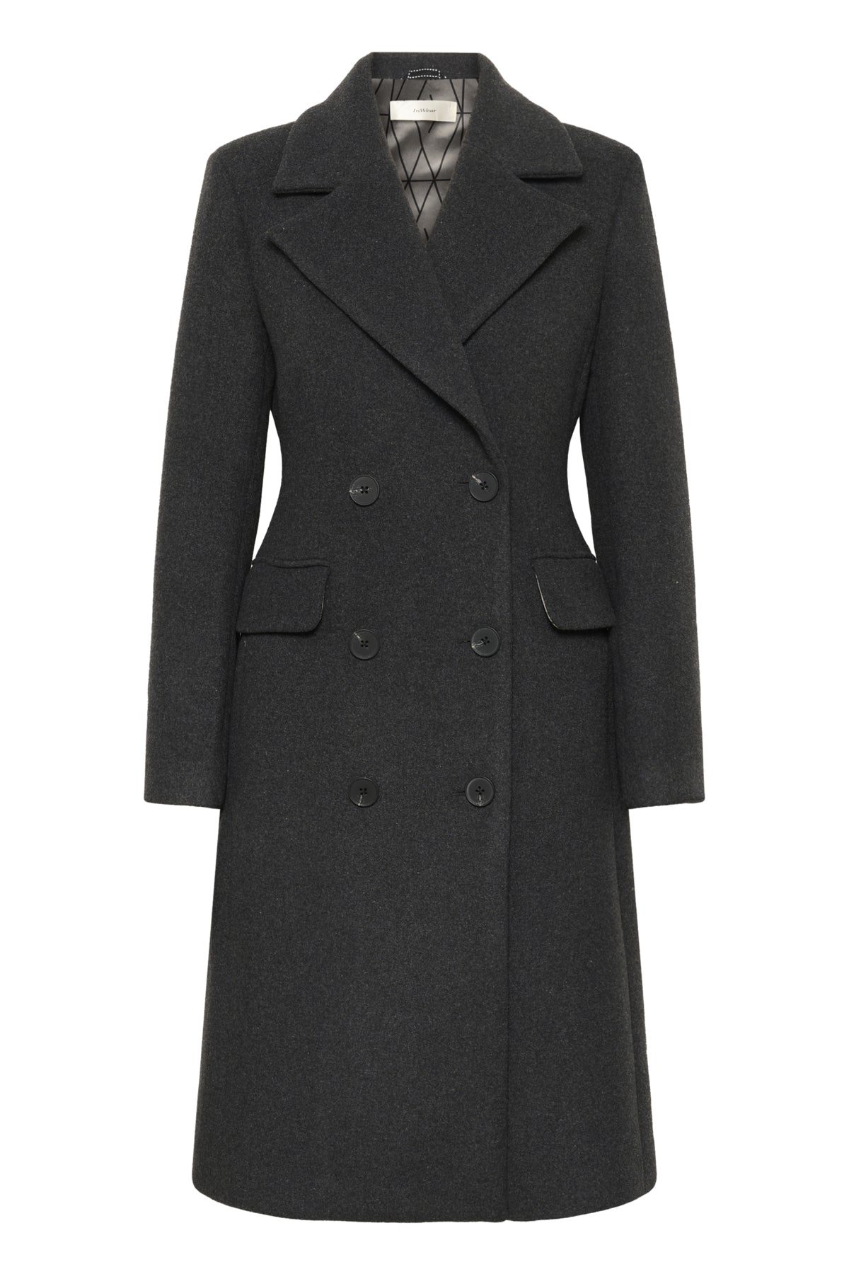 ThoraIW Lapel Coat R Dark grey melange - 30110808