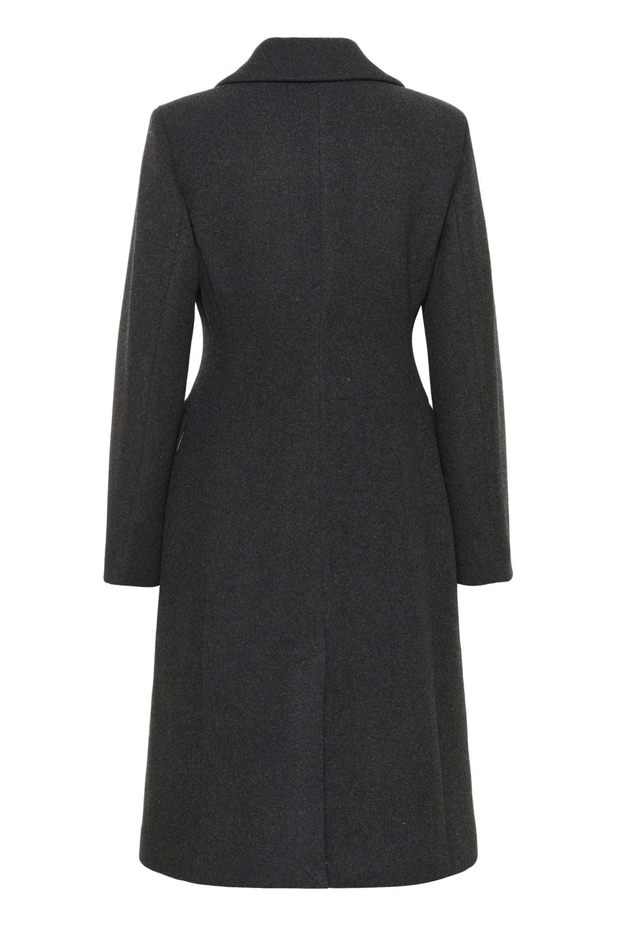 ThoraIW Lapel Coat R Dark grey melange - 30110808