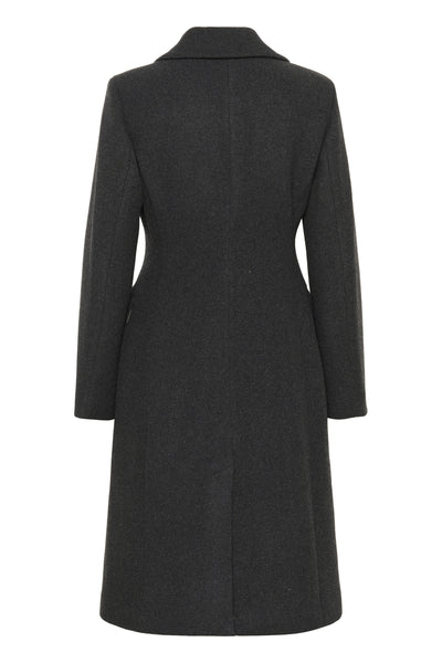 ThoraIW Lapel Coat R Dark grey melange - 30110808 Thumbnail