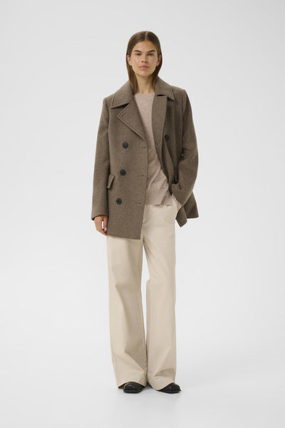PerryIW Sailor Coat R Mocha Grey Melange - 30110809 Thumbnail
