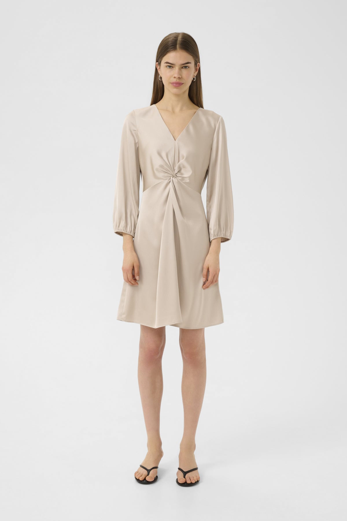 DaforaIW Knotted  Dress Champagne - 303115 - 30110834