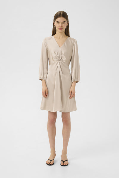 DaforaIW Knotted  Dress Champagne - 303115 - 30110834 Thumbnail