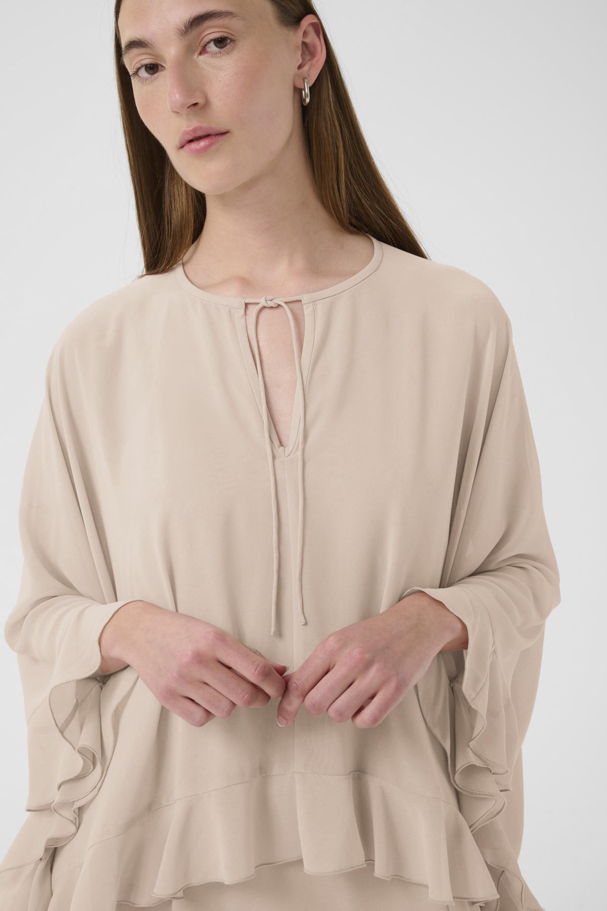 AdelynIW Dress w Cape Dusty Blush