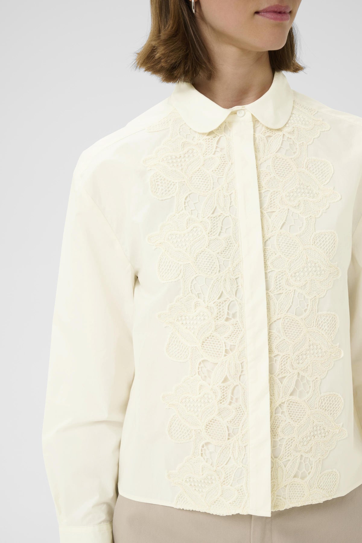 AimeeIW Cropped Shirt Whisper White - 30110877