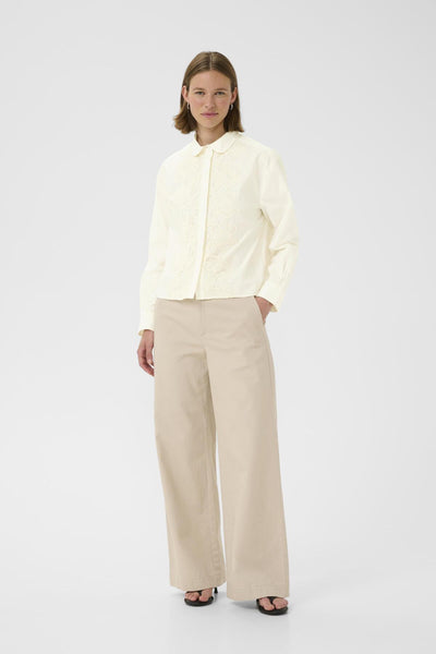 AimeeIW Cropped Shirt Whisper White - 30110877 Thumbnail