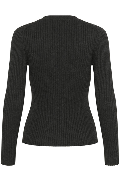 GiaIW Cardigan Dark grey melange - 30110922 Thumbnail