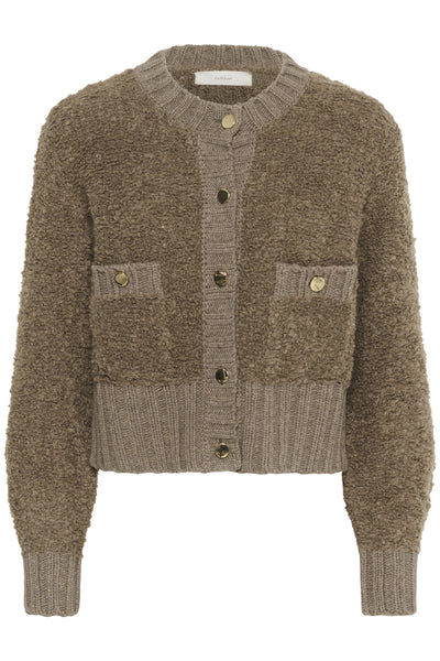 GuoIW Cardigan Sandy Grey Melange - 30110938 Thumbnail