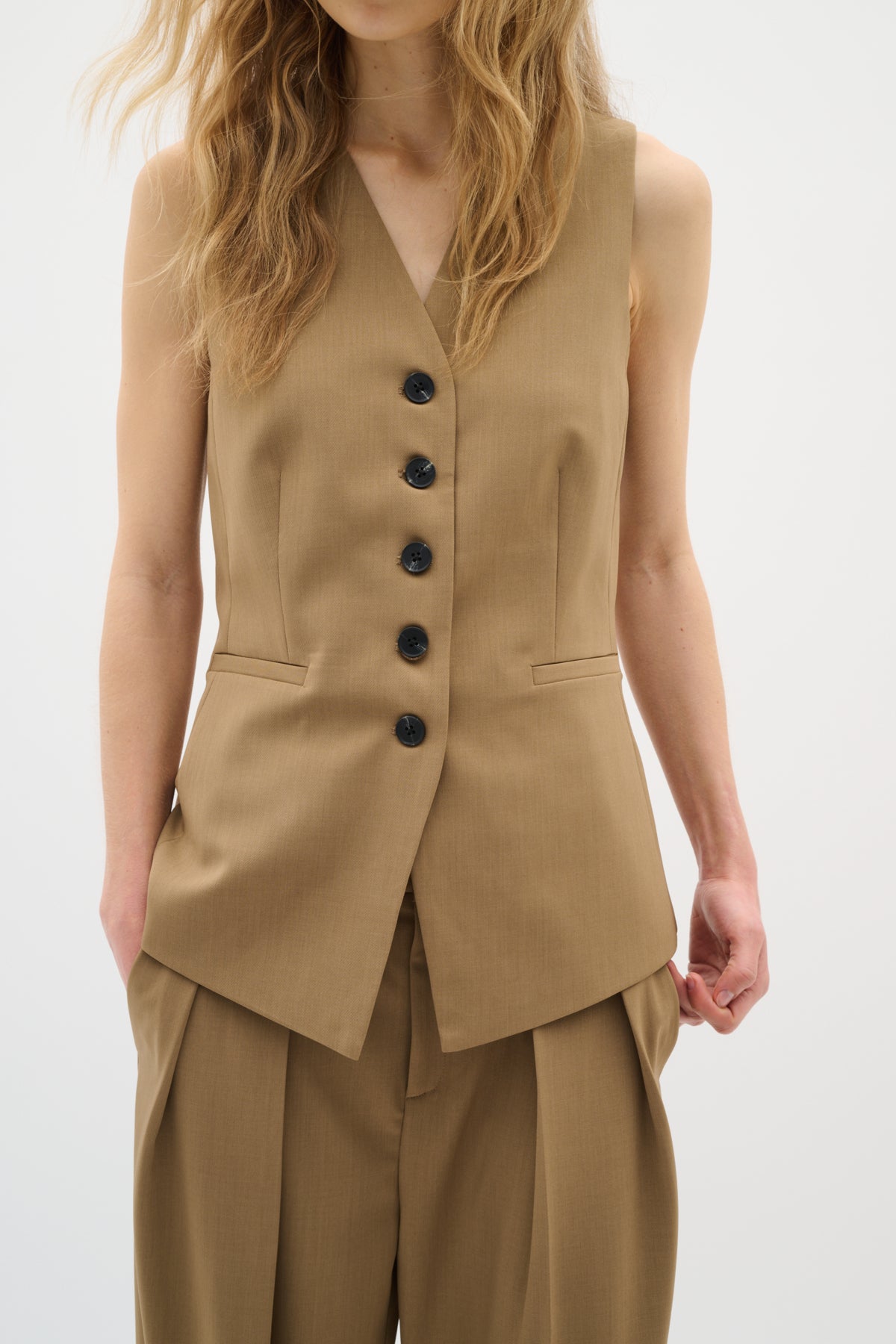 BriettaIW Waistcoat Tapenade Melange - 30110961