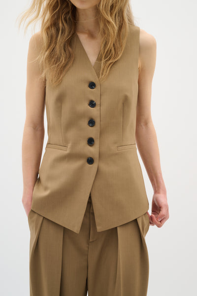 BriettaIW Waistcoat Tapenade Melange - 30110961 Thumbnail