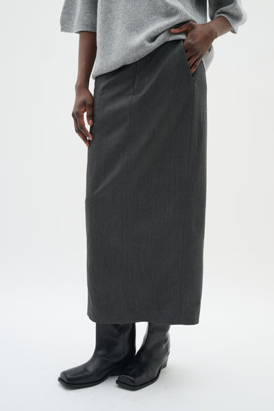 BrunildaIW Skirt Dark grey melange - 30111005 Thumbnail