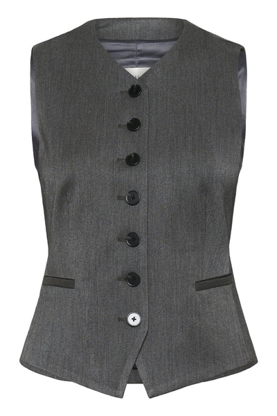 BrunildaIW Waistcoat Dark grey melange - 30111006 Thumbnail