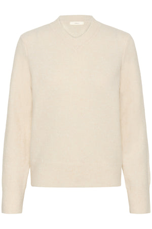 GuniIW V-Neck Whisper White Melange - 30111022