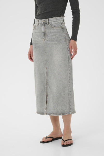 NanasIW Denim Skirt Lgt.Grey Wash Denim - 30111078 Thumbnail