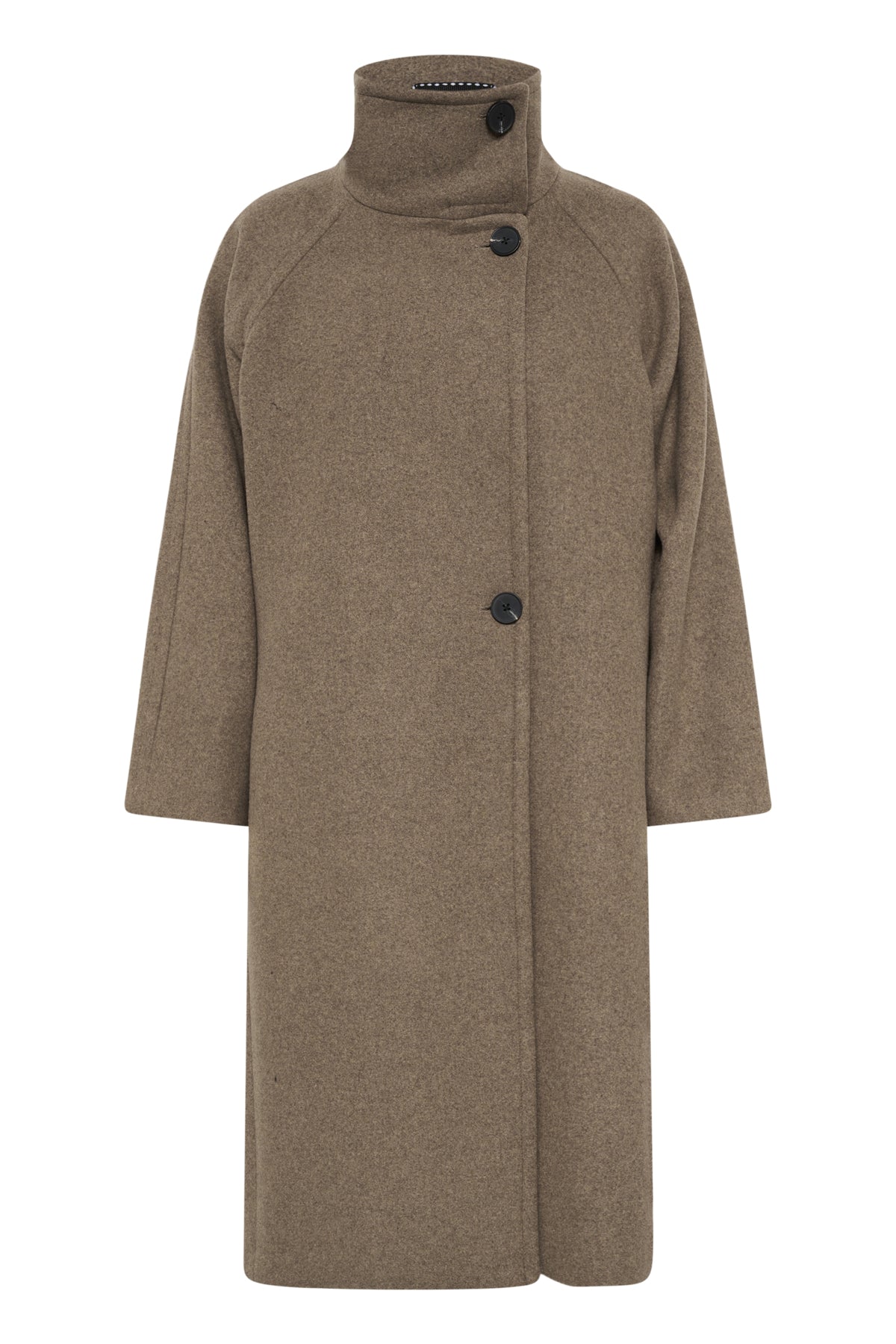 ThoraIW Collar Coat R Mocha Grey Melange - 30111083