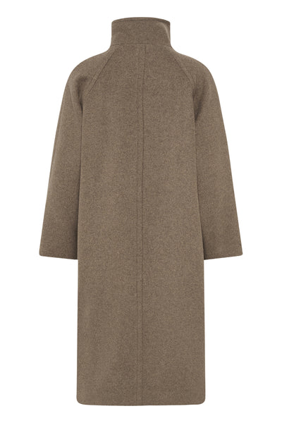 ThoraIW Collar Coat R Mocha Grey Melange - 30111083 Thumbnail