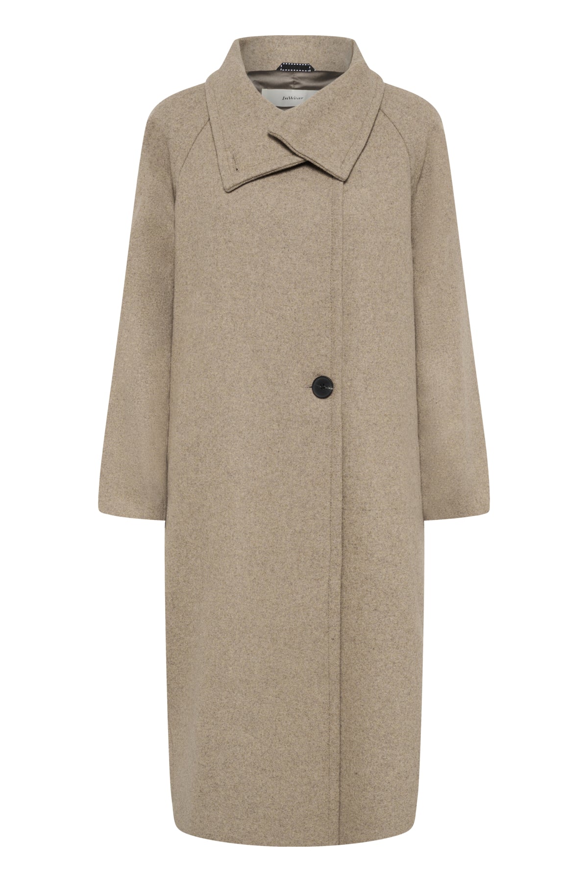 ThoraIW Collar Coat R Sandy Grey Melange - 30111083
