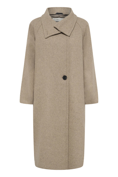 ThoraIW Collar Coat R Sandy Grey Melange - 30111083 Thumbnail