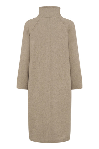 ThoraIW Collar Coat R Sandy Grey Melange - 30111083 Thumbnail