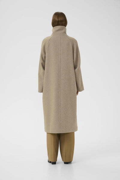 ThoraIW Collar Coat R Sandy Grey Melange - 30111083 Thumbnail