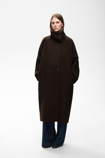 ThoraIW Collar Coat R Chocolate Brown - 191109 - 30111083 Thumbnail