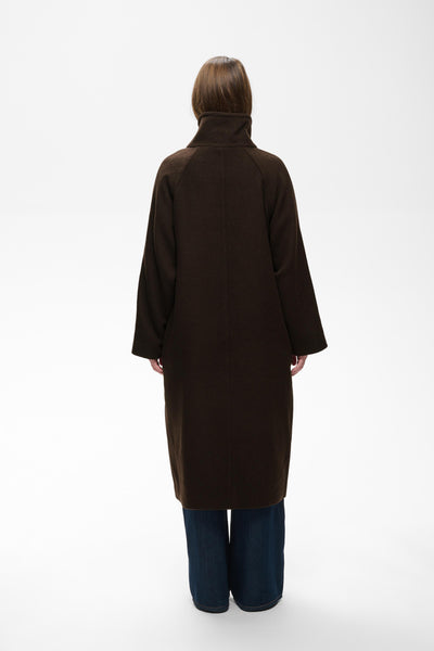 ThoraIW Collar Coat R Chocolate Brown - 191109 - 30111083 Thumbnail