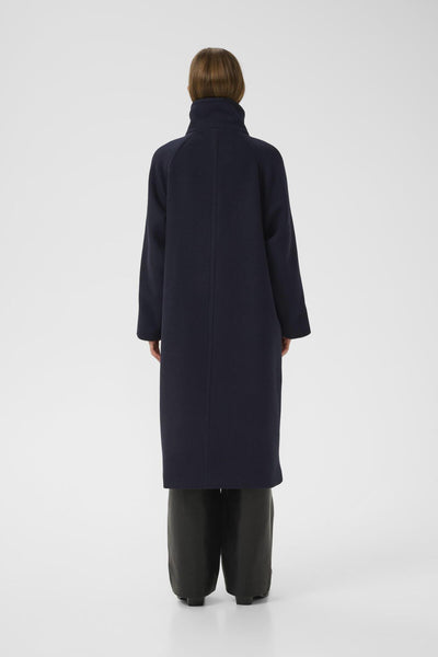 ThoraIW Collar Coat R Marine Blue - 30111083 Thumbnail