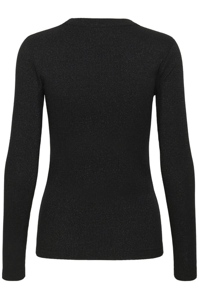 DagnaIW Lurex Tshirt LS Black Glitter - 30111093 Thumbnail