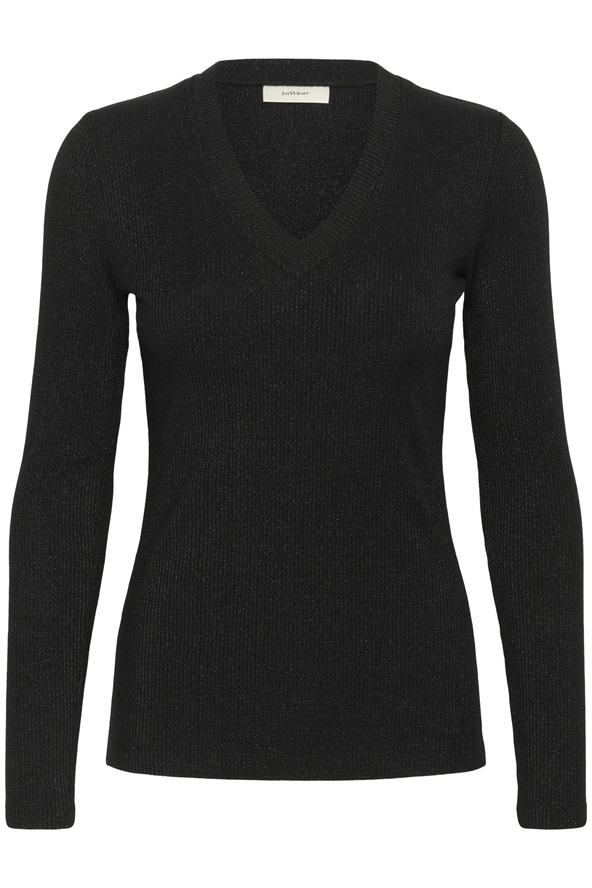 DagnaIW Lurex V-Neck LS Black Glitter - 30111094