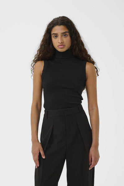 DagnaIW Lurex Rollneck Top Black Glitter - 30111095 Thumbnail