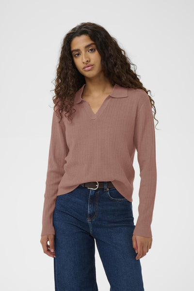 YenahIW Polo Pullover Ash Rose Melange - 30111123 Thumbnail