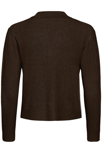 YenahIW Polo Pullover Coffee Brown Melange - 30111123 Thumbnail
