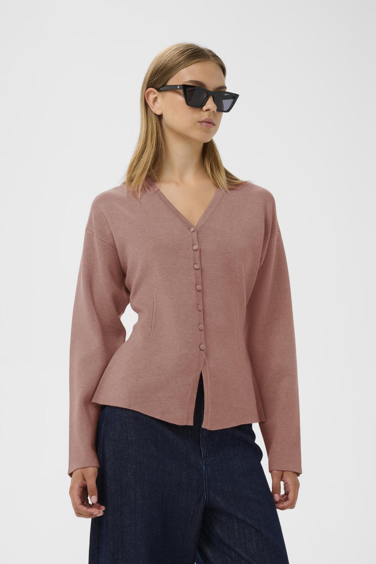 YenahIW Fitted Cardigan Ash Rose Melange - 1715141 - 30111125