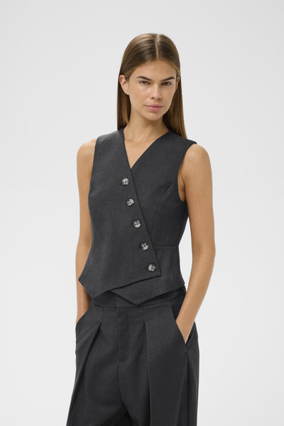 YuktaIW Waistcoat Medium Grey Melange - 301744 - 30111133 Thumbnail