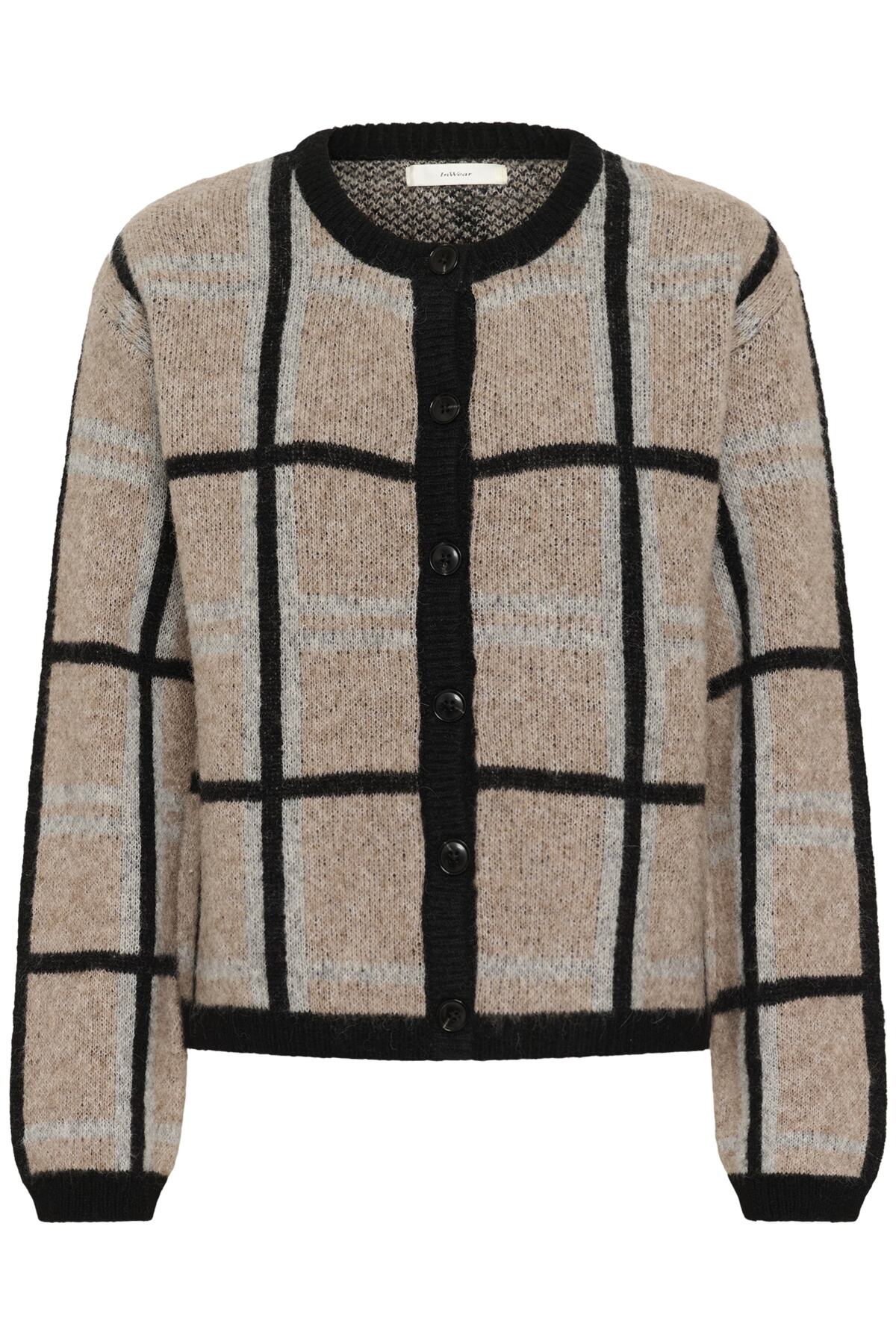 TashaIW Cardigan Neutral Check - 300534 - 30111190