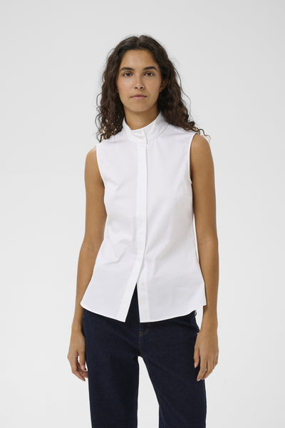 BelinaIW Sleeveless Shirt Pure White - 300001 - 30111204 Thumbnail
