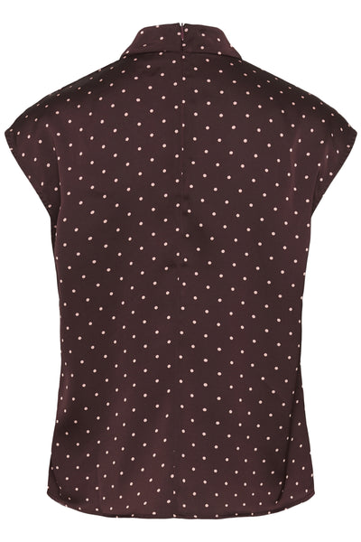 ZaniaIW Blouse Brown Bordeaux Small Dot - 305 - 30111246 Thumbnail