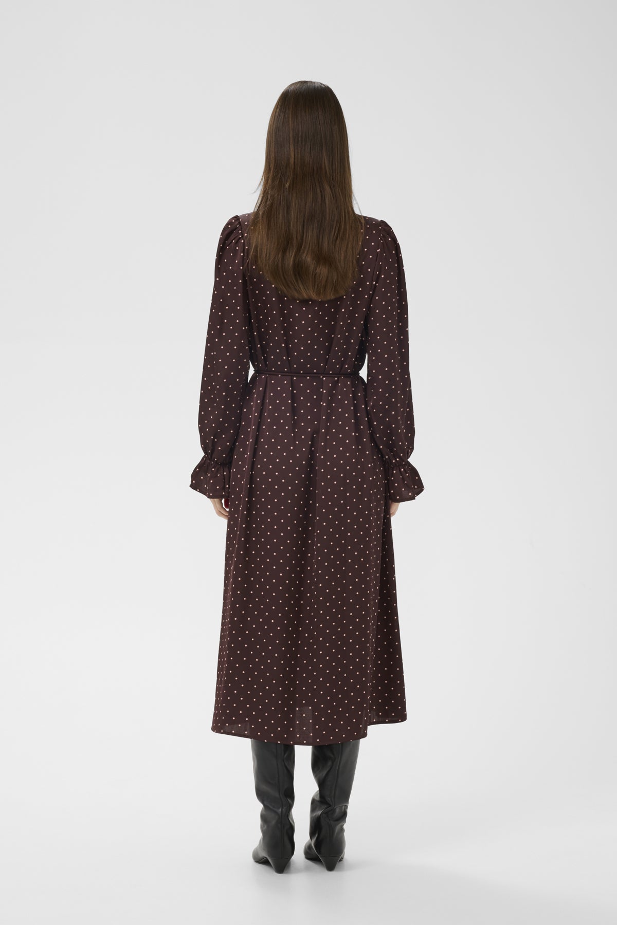 ZaniaIW Dress Brown Bordeaux Small Dot - 305 - 30111248