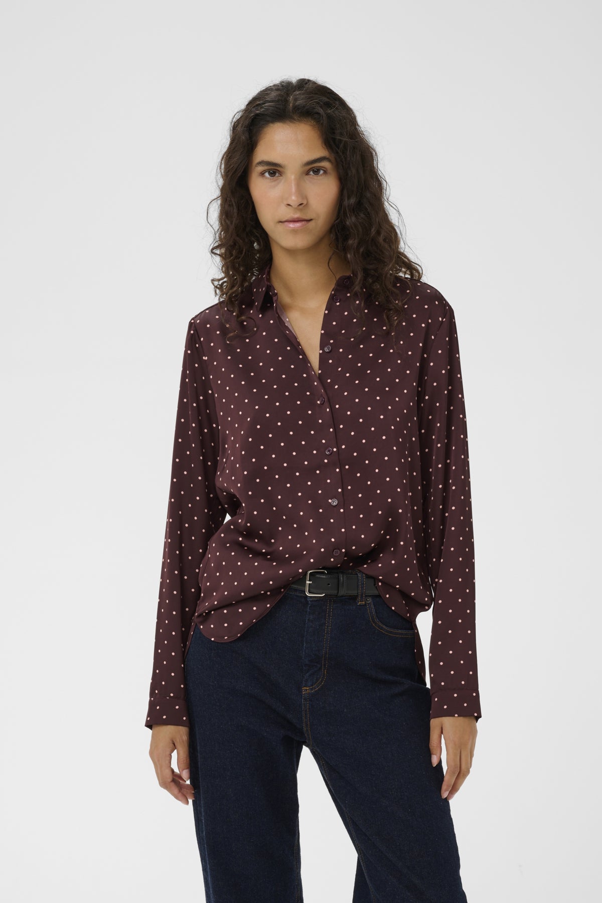 ZaniaIW Shirt Brown Bordeaux Small Dot - 305 - 30111251